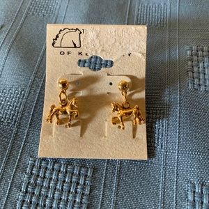 Gold Tone Horse Earrings